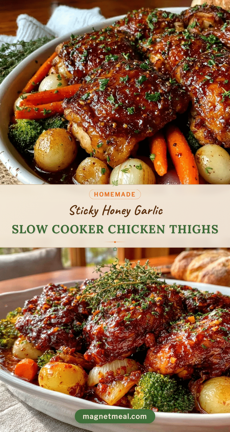 honey garlic slow cooker chicken thighs recipe