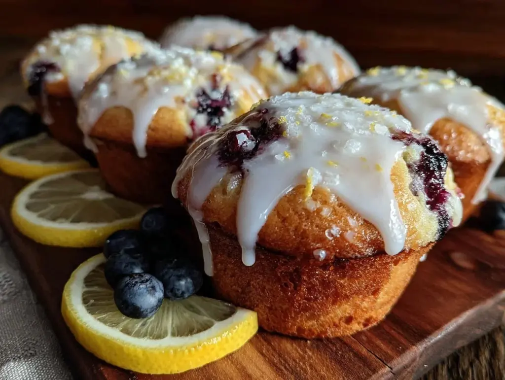 moist blueberry lemon zucchini muffins - featured image