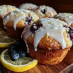 moist blueberry lemon zucchini muffins - featured image