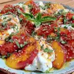 nectarine burrata caprese salad - featured image