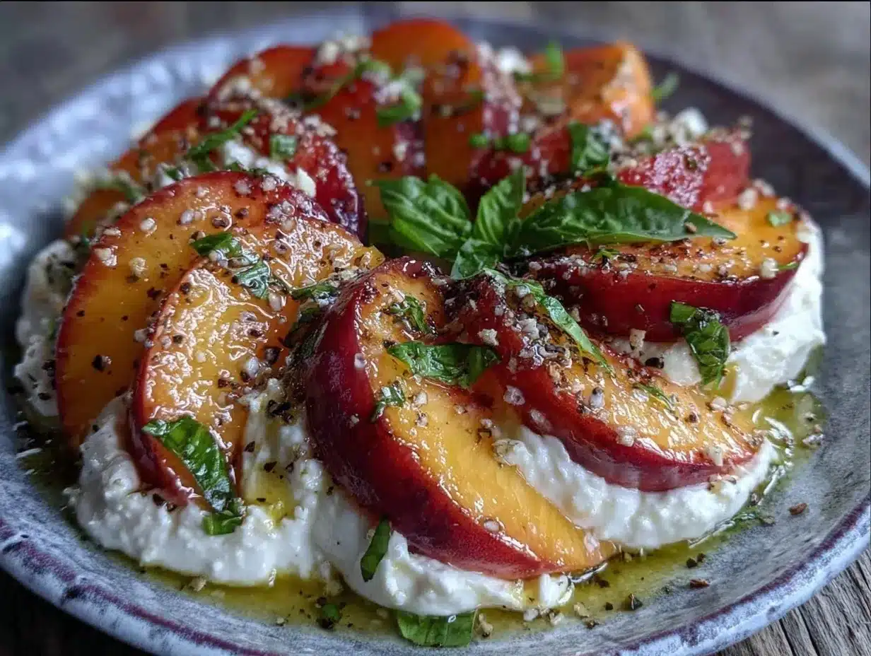nectarine burrata caprese salad preparation steps