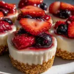 no bake patriotic mini cheesecake cups - featured image