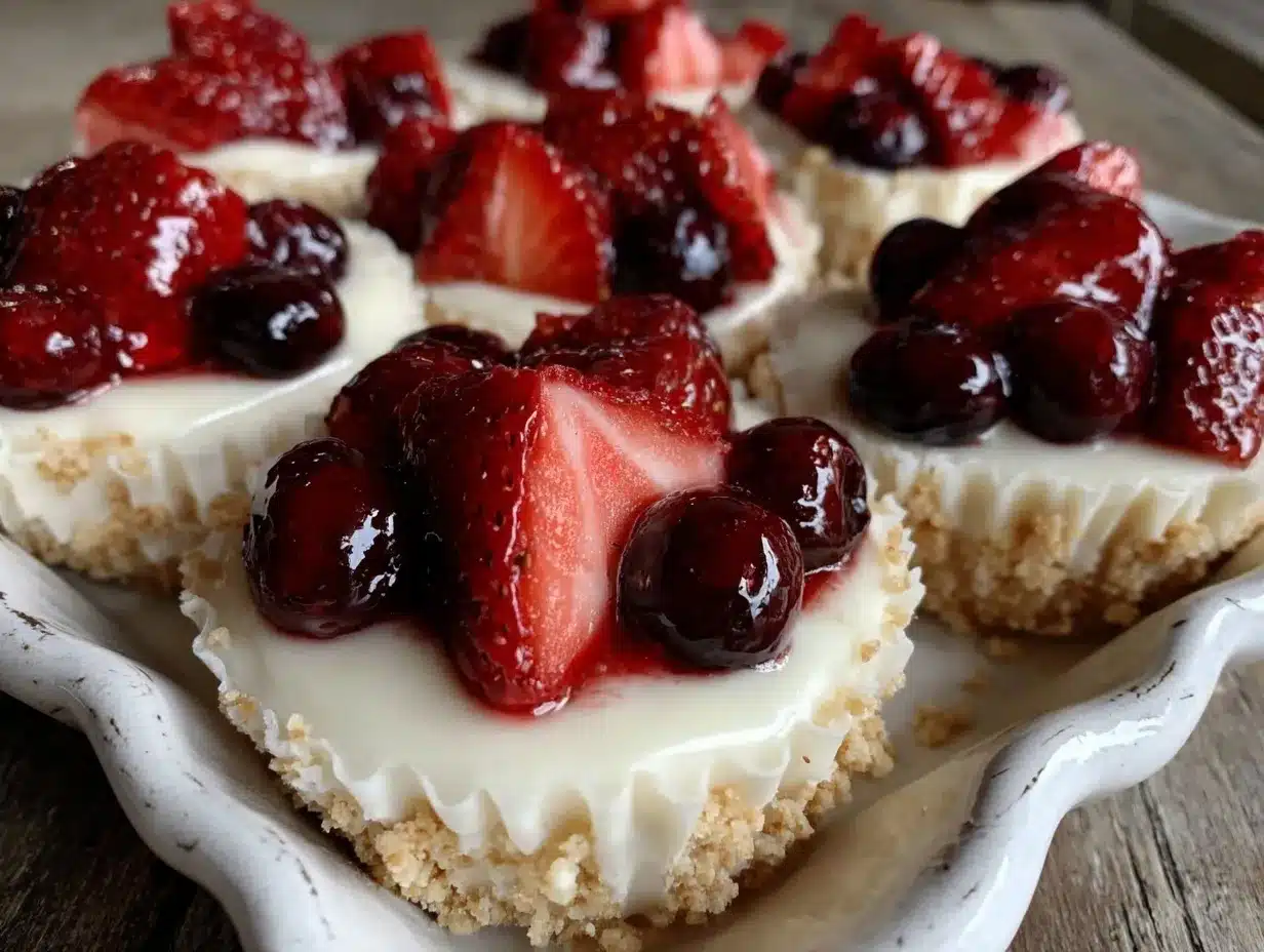 no bake patriotic mini cheesecake cups preparation steps