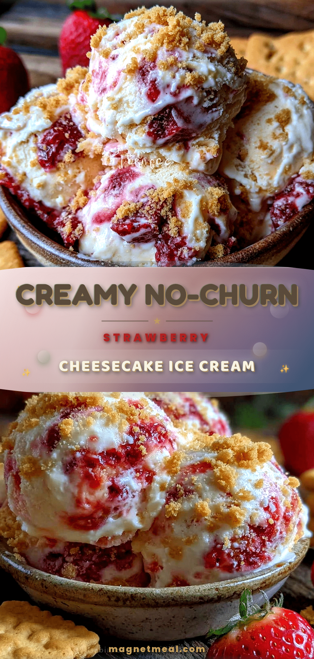 no-churn strawberry cheesecake ice cream recipe