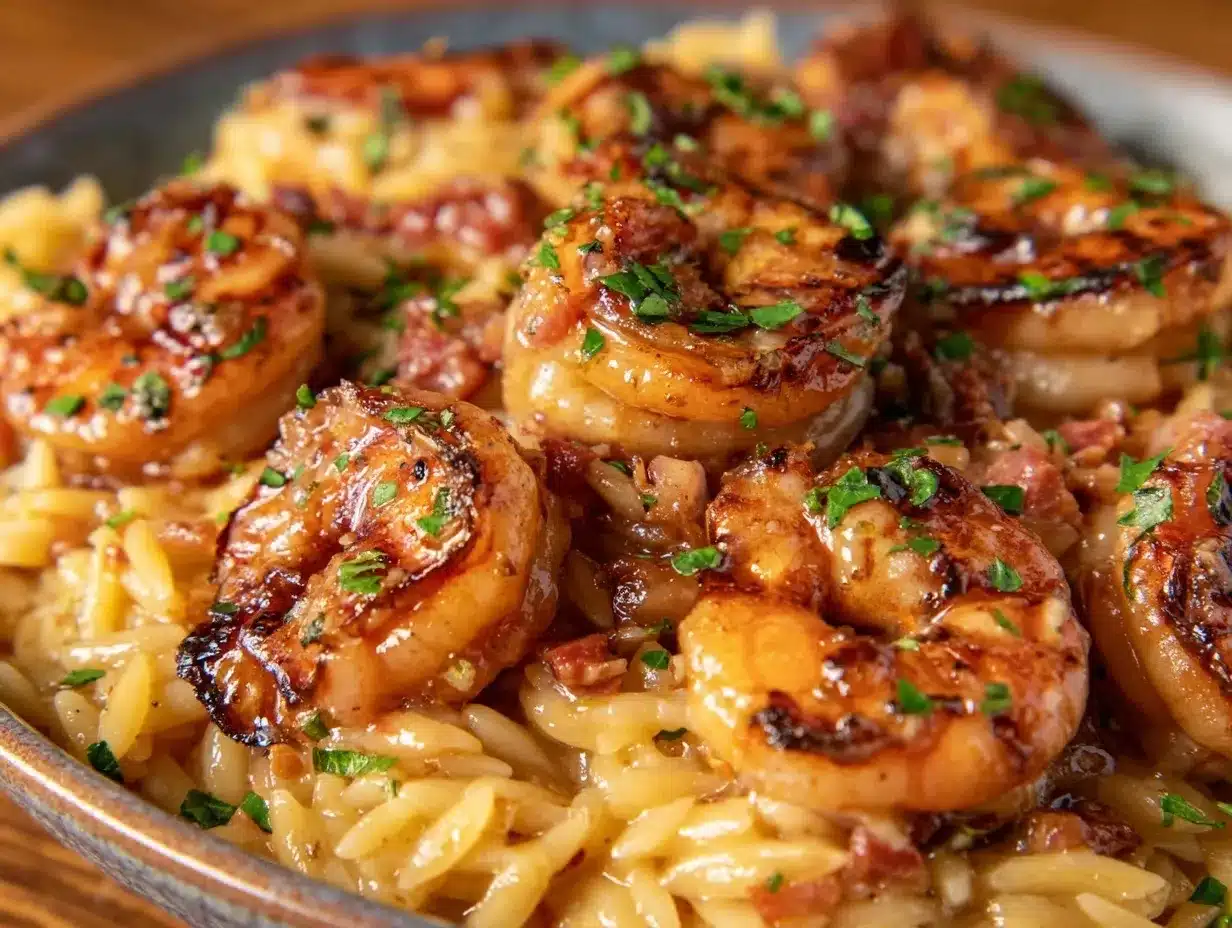 one-pan mediterranean shrimp with orzo preparation steps