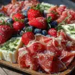 patriotic red white and blue charcuterie board - featured image