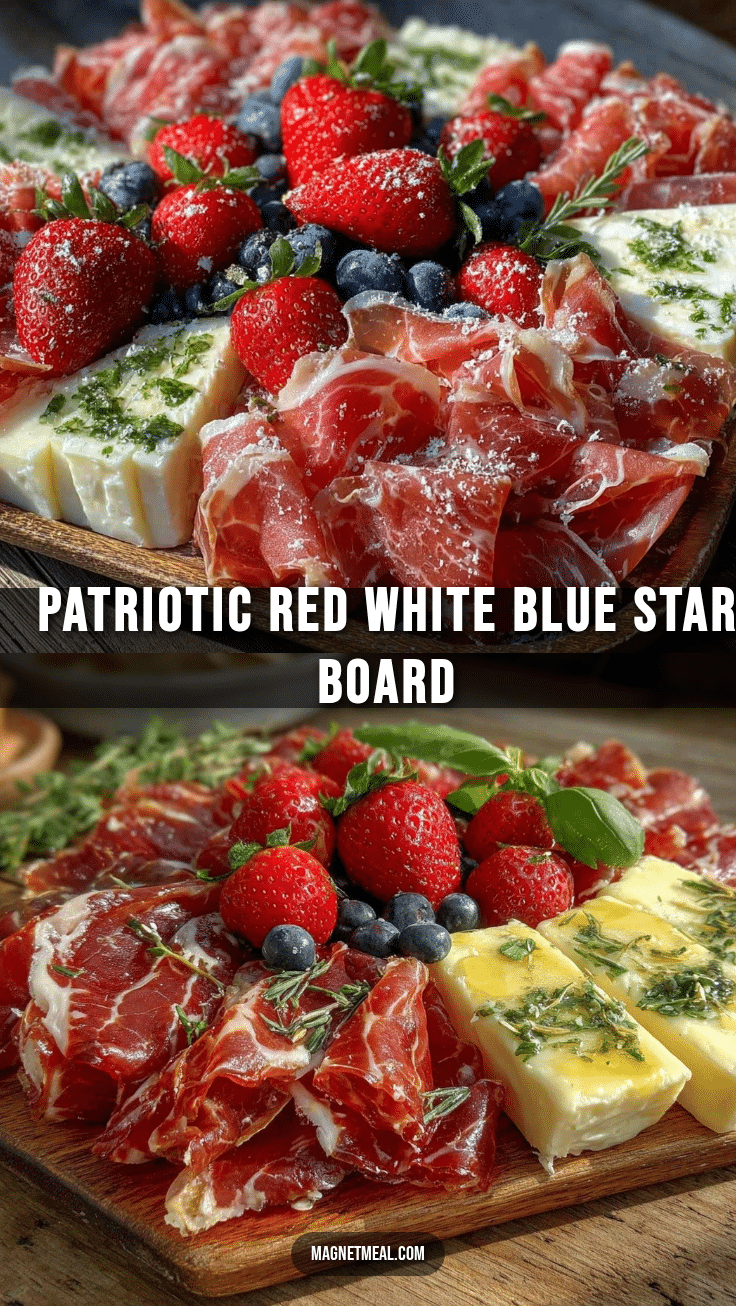 patriotic red white and blue charcuterie board recipe