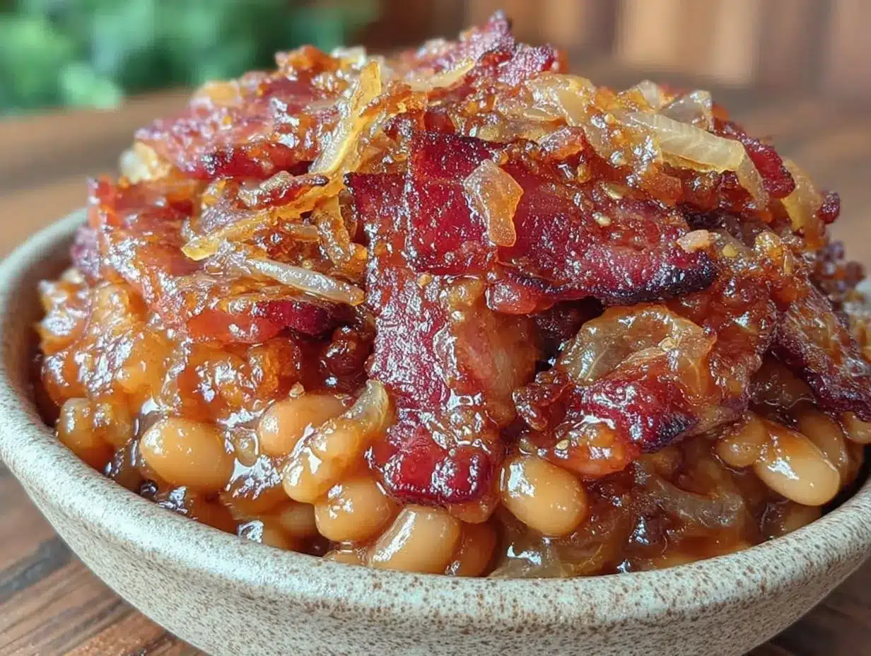 savory maple bourbon baked beans preparation steps
