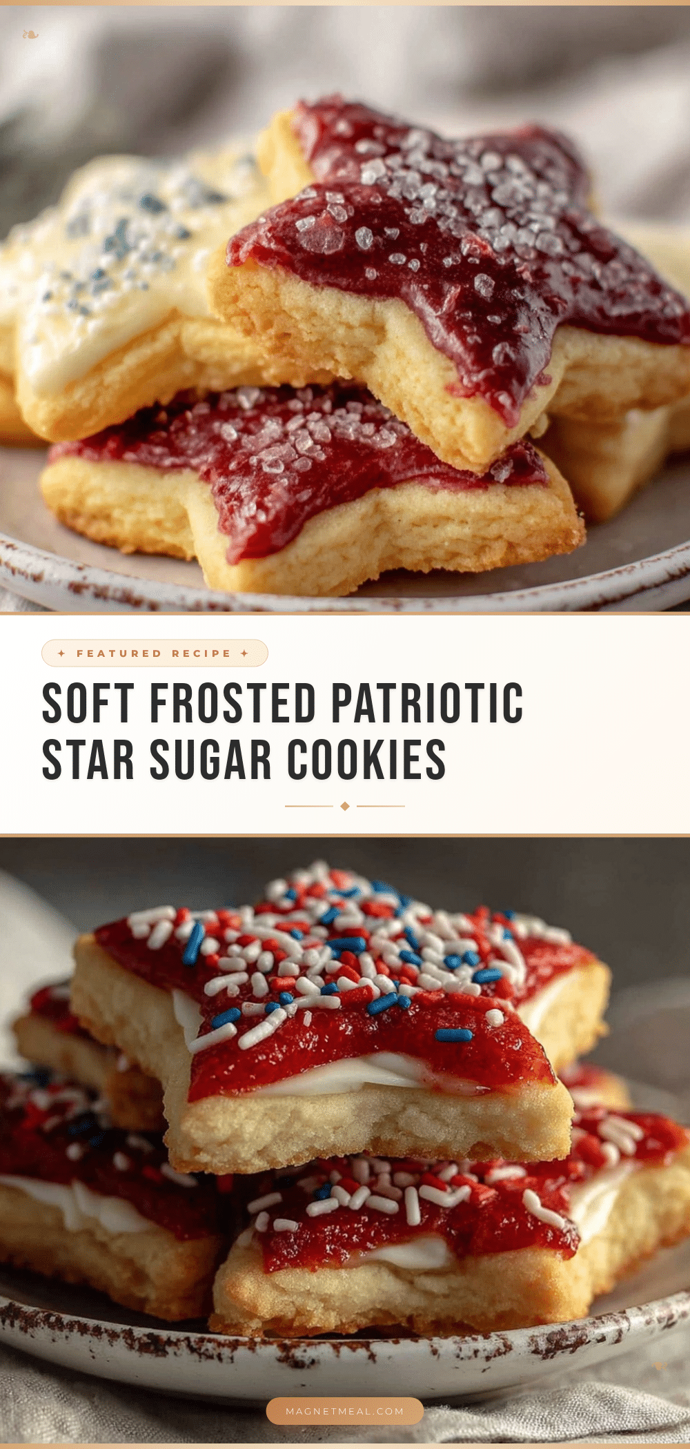 soft frosted red white and blue star sugar cookies recipe