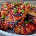 sticky honey sriracha chicken wings - featured image