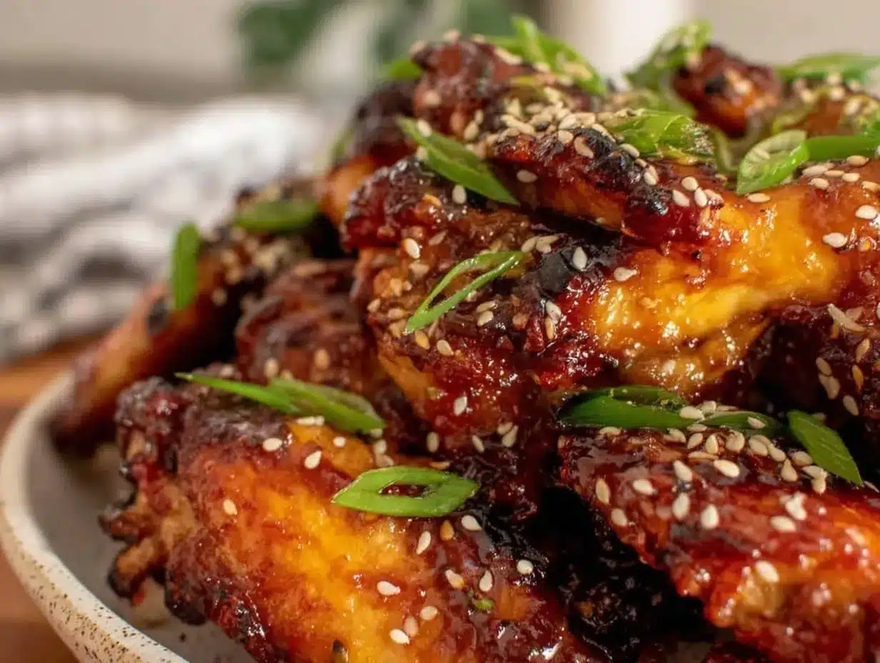 sticky honey sriracha chicken wings preparation steps