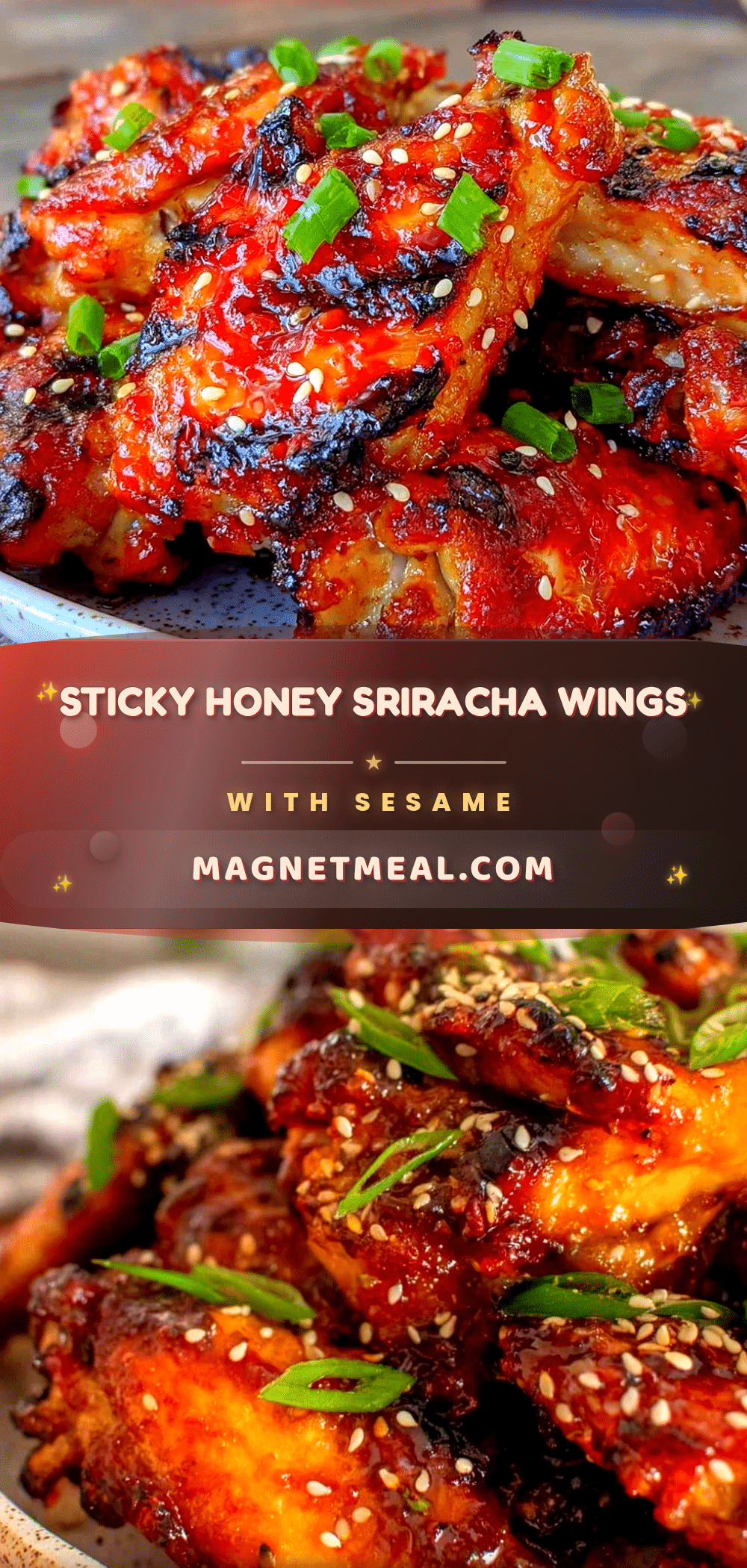 sticky honey sriracha chicken wings recipe
