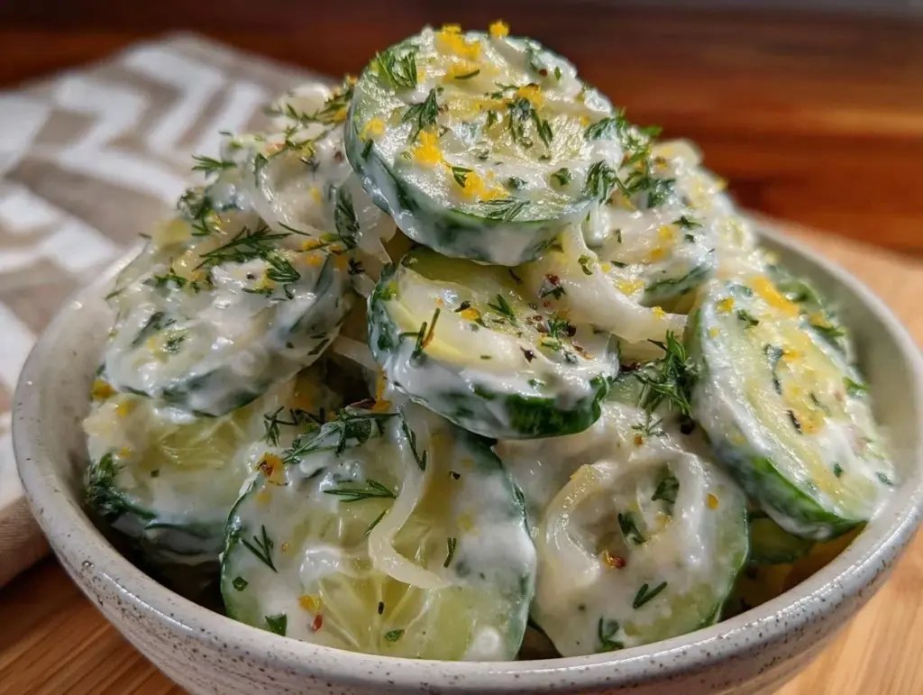creamy old-fashioned cucumber salad - featured image