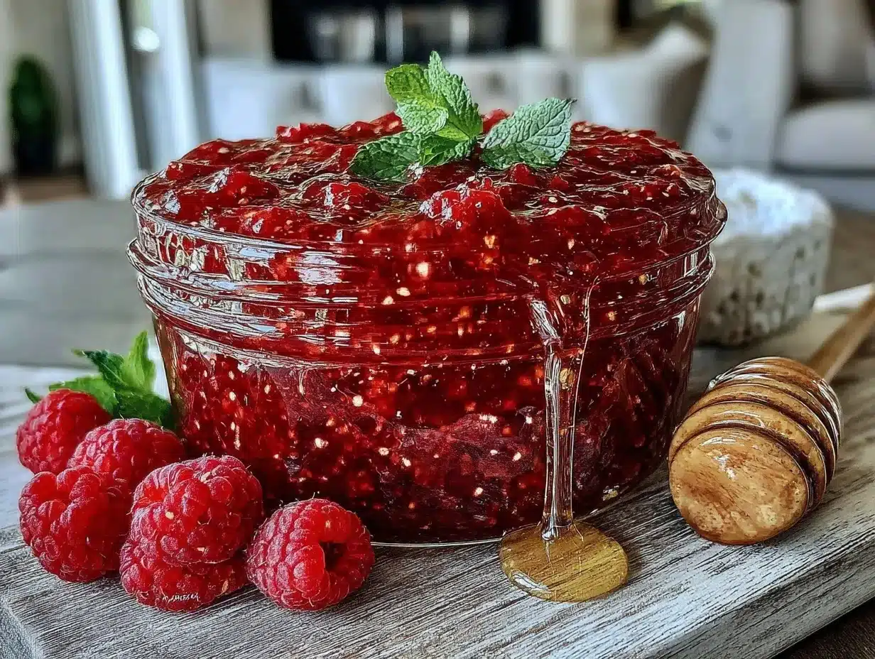 easy seedless raspberry freezer jam preparation steps