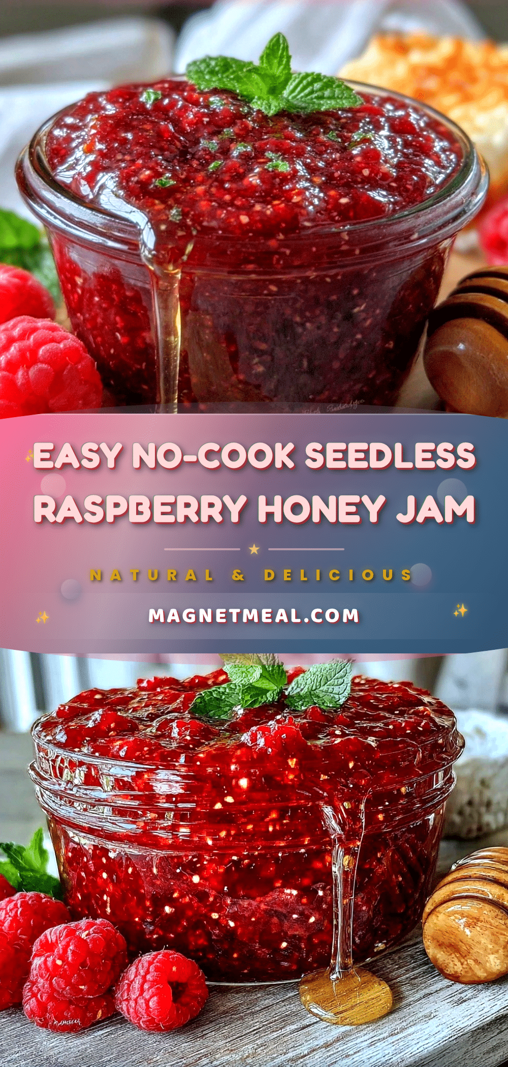easy seedless raspberry freezer jam recipe