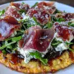 fig and prosciutto flatbread pizza - featured image
