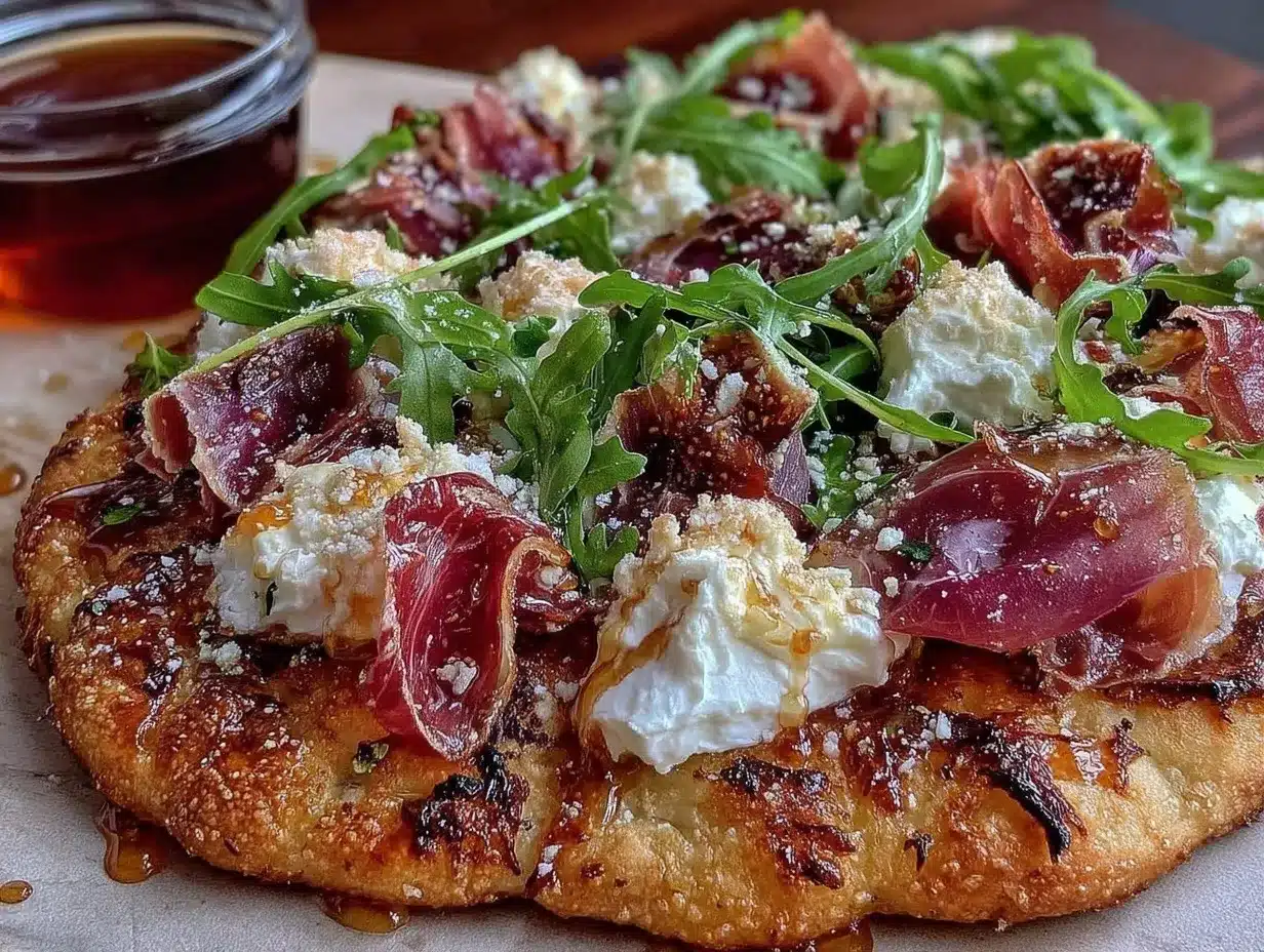fig and prosciutto flatbread pizza preparation steps
