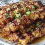 firecracker grilled chicken skewers - featured image