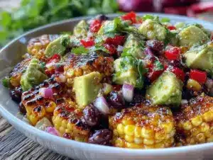 fresh smoky sweet cowboy caviar with avocado - featured image