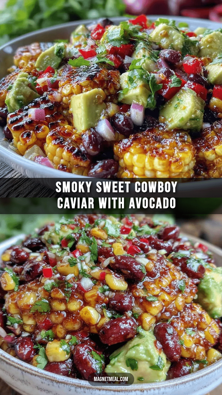fresh smoky sweet cowboy caviar with avocado recipe