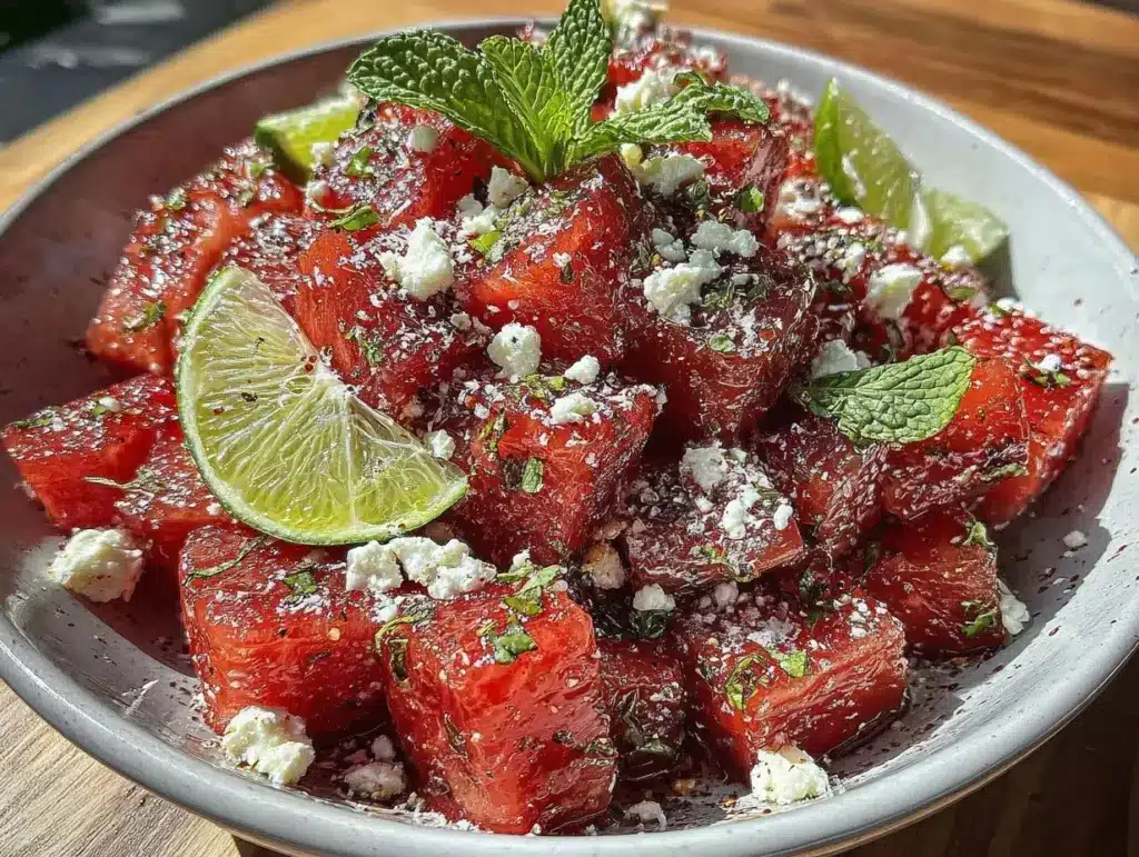 Fresh Watermelon Feta Mint Salad - featured image