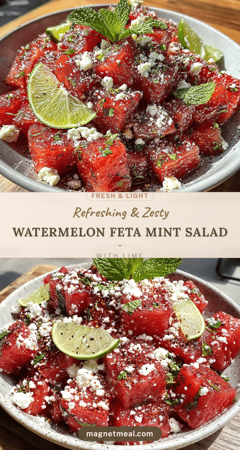 Fresh Watermelon Feta Mint Salad recipe