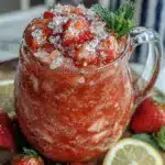 frozen strawberry lemonade slushie pitcher - featured image