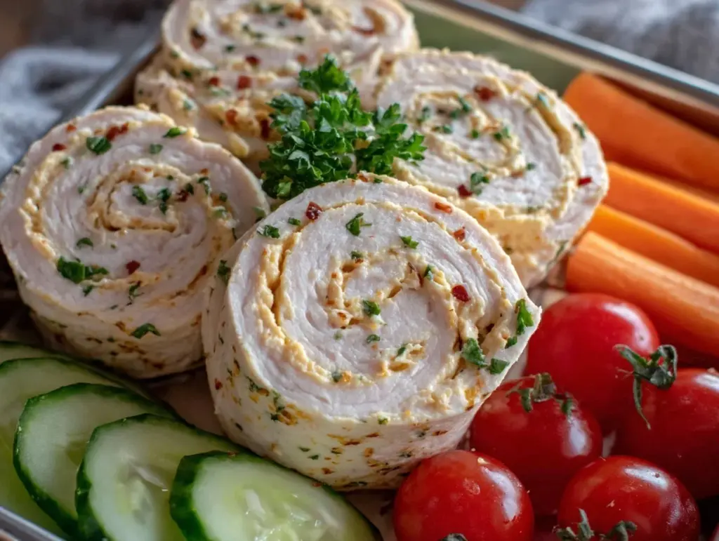 Healthy High Protein Turkey Hummus Roll Ups - featured image