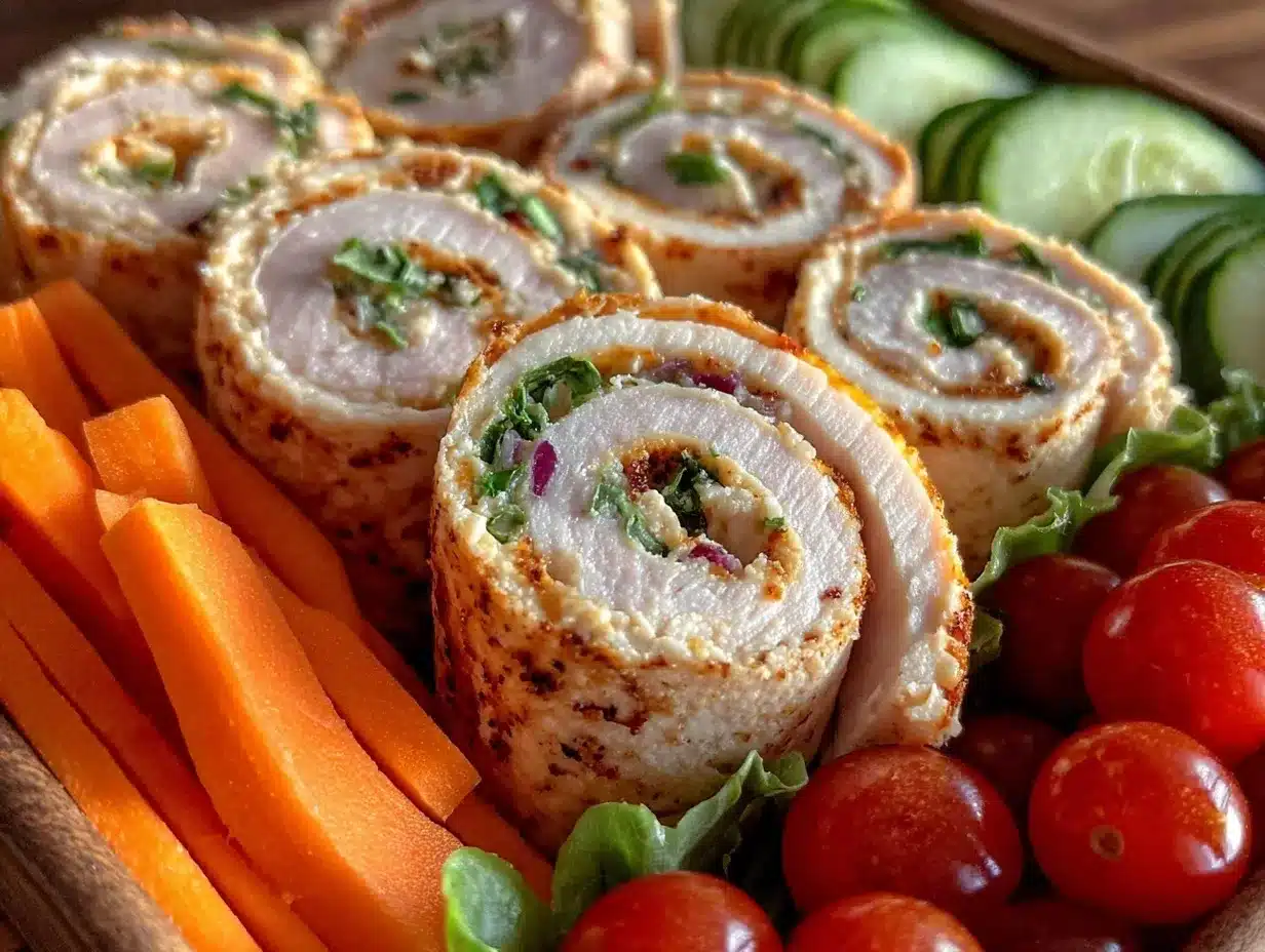 Healthy High Protein Turkey Hummus Roll Ups preparation steps