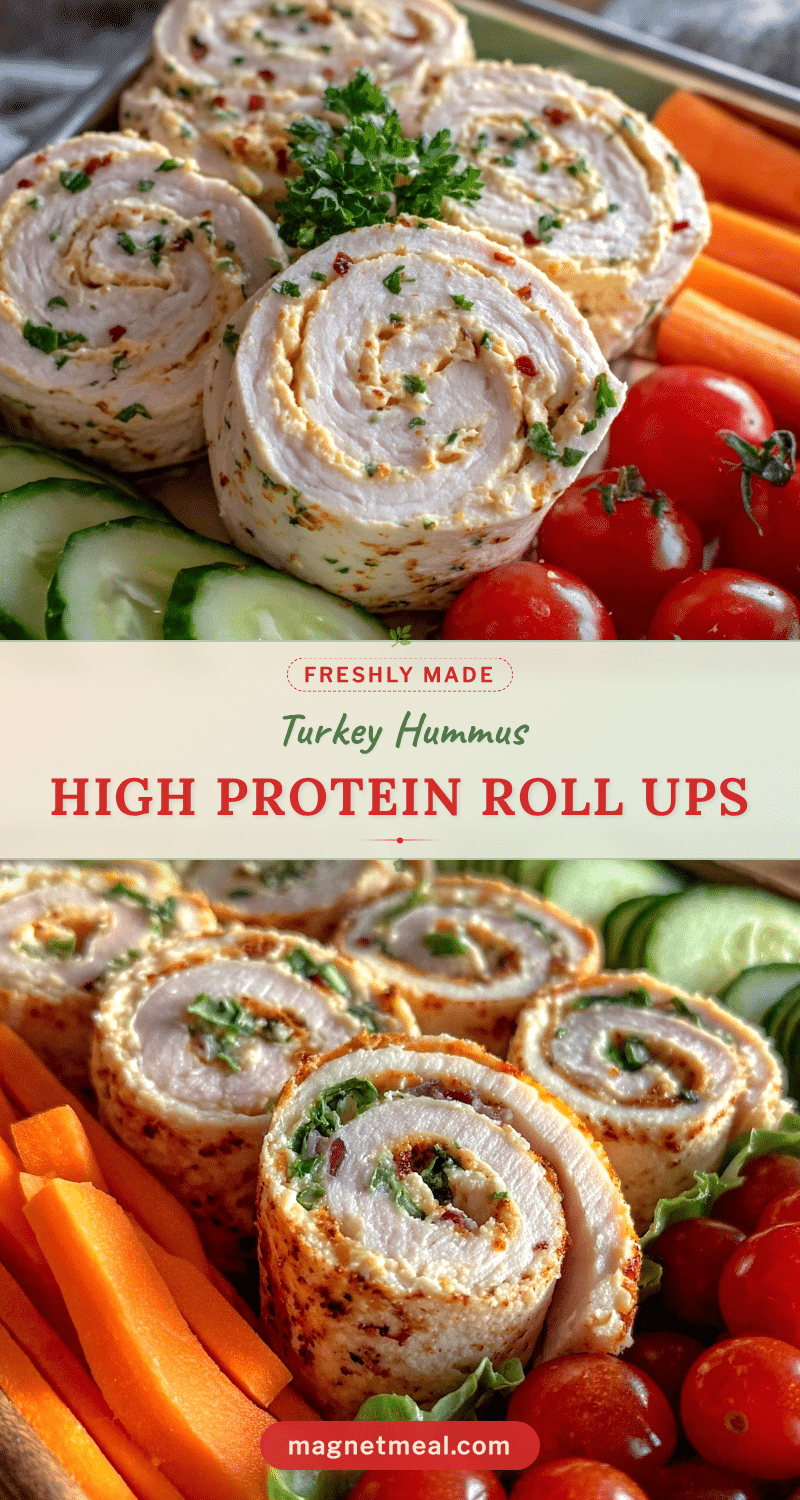 Healthy High Protein Turkey Hummus Roll Ups recipe