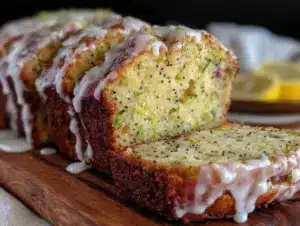 moist lemon poppy seed zucchini bread - featured image