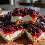 no-bake blueberry cheesecake bars - featured image
