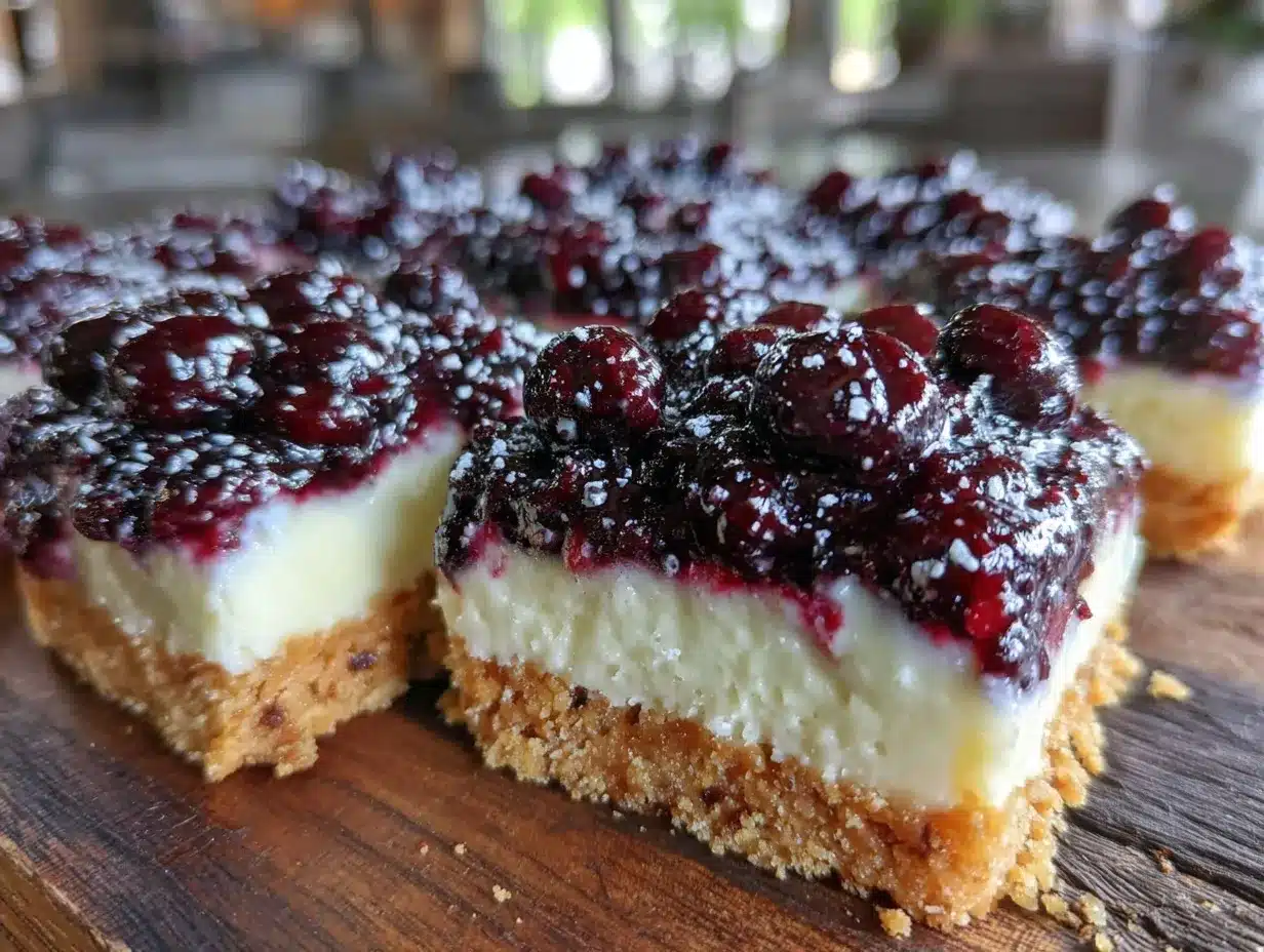 no-bake blueberry cheesecake bars preparation steps