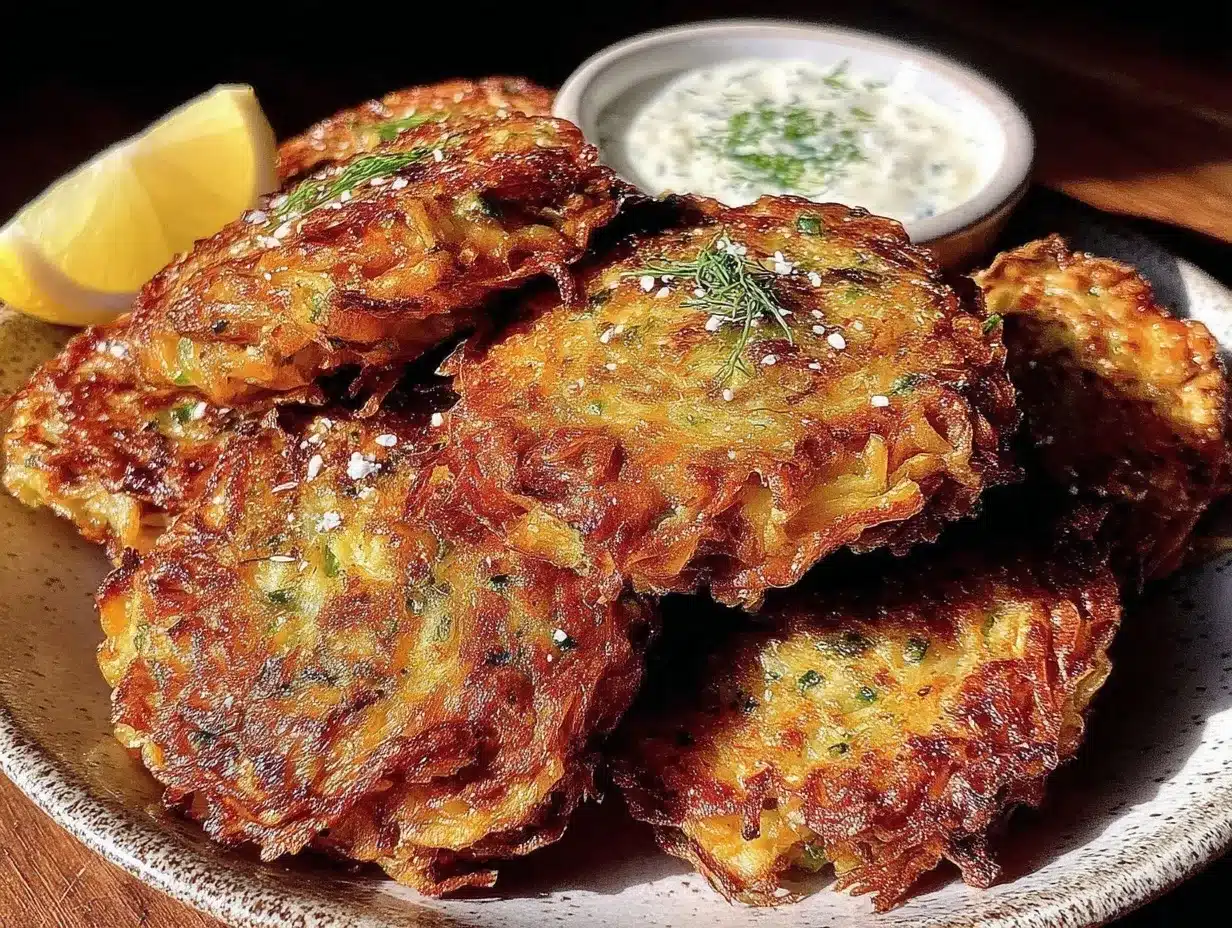 Parmesan zucchini fritters preparation steps