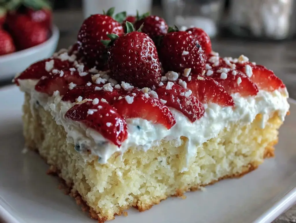 patriotic strawberry shortcake flag cake - featured image