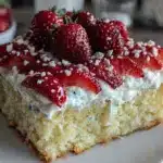patriotic strawberry shortcake flag cake - featured image