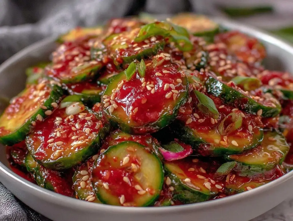 spicy korean cucumber salad - featured image