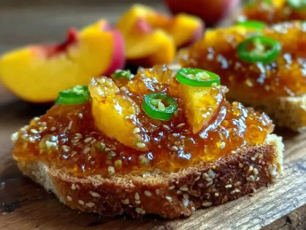 spicy peach jalapeño refrigerator jam - featured image