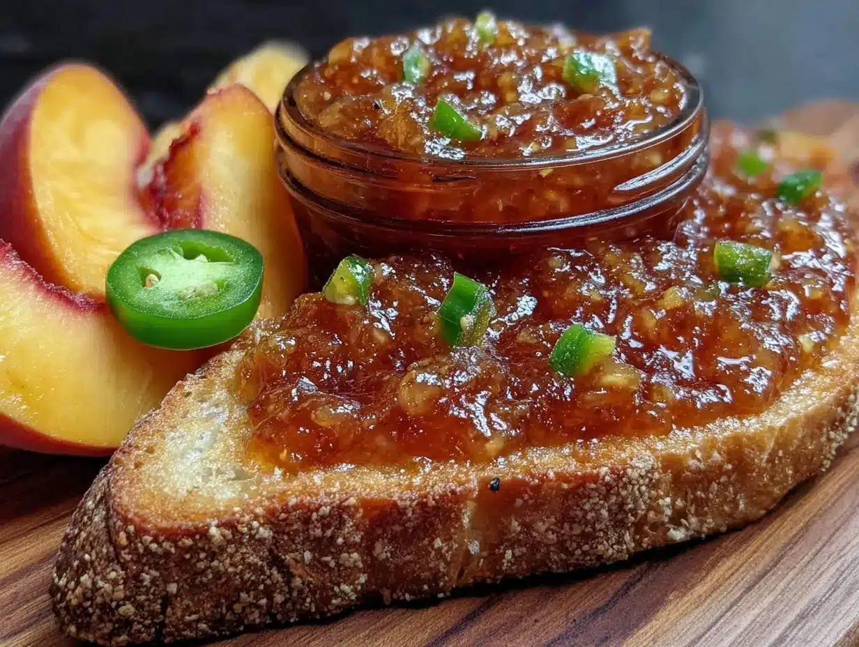 spicy peach jalapeño refrigerator jam preparation steps