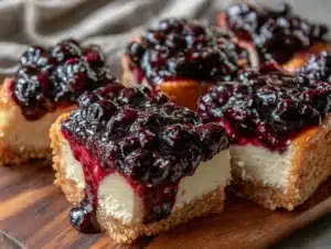 wild huckleberry lemon cheesecake bars - featured image