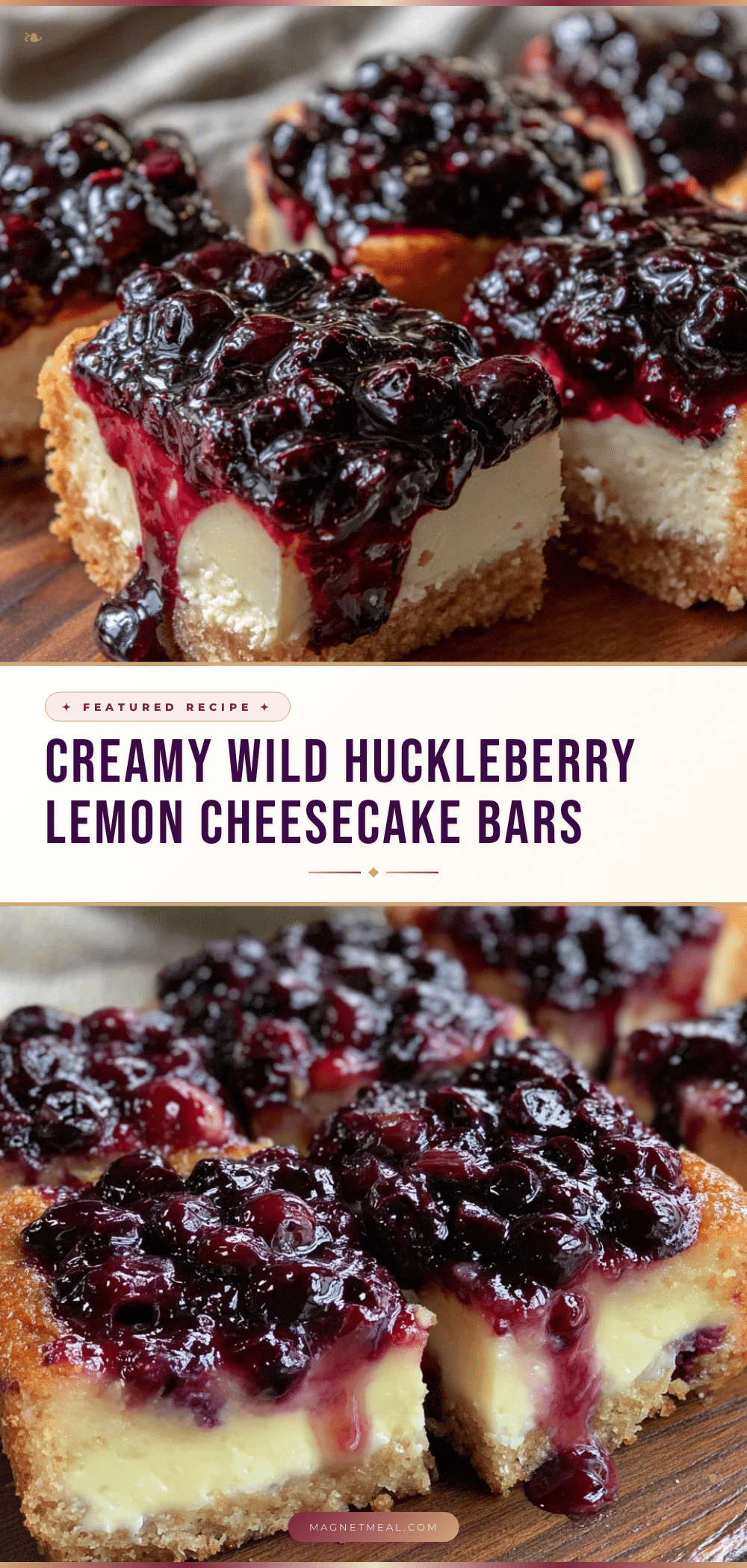 wild huckleberry lemon cheesecake bars recipe